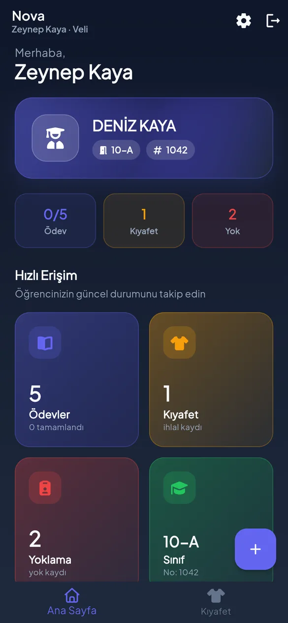 Veli ana ekranı
